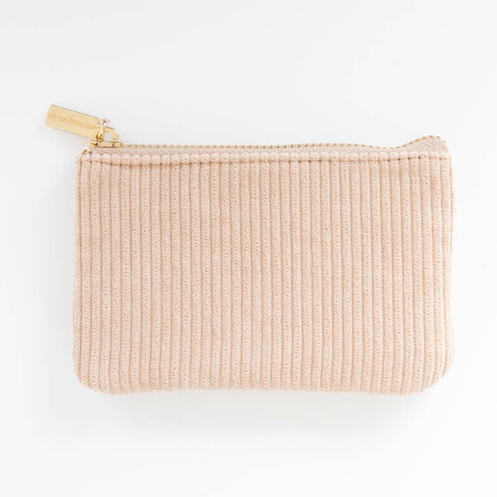 Almond Corduroy Coin Pouch for wholesale by Elyse Breanne Design