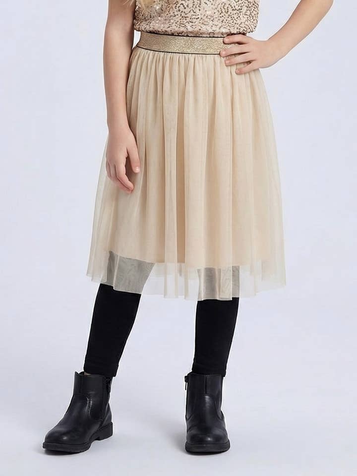 Lång tyllkjol med glittrigt bälte för flicka för wholesale av MINI MIGNON PARIS