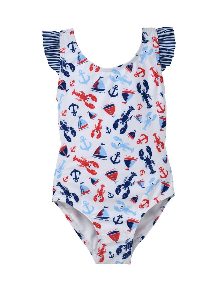 Flap Happy - Wholesale One Piece Swimsuit - Kids - Kids UPF50+ Girls Lili Ruffles & Bow Swimsuit