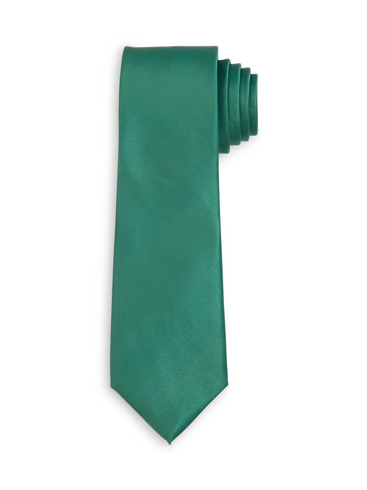 Cravatta per bambino solida verde smeraldo sempreverde per la vendita all'ingrosso da parte di Tripp's Ties