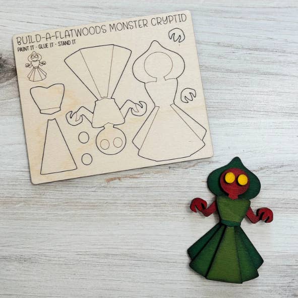 Reclaimed Woodworks Home Decor - Wholesale DIY Craft Kit - DIY Build a Flatwoods Monster Magnet Kit MYTHICAL CRAFT KIT
