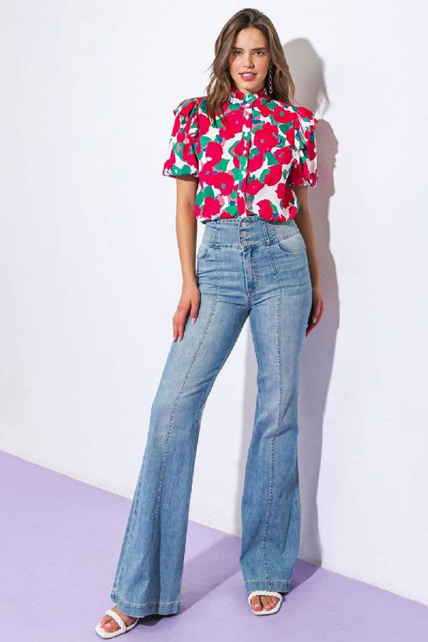 IVORY A printed woven top-IT12152 for wholesale on Faire3