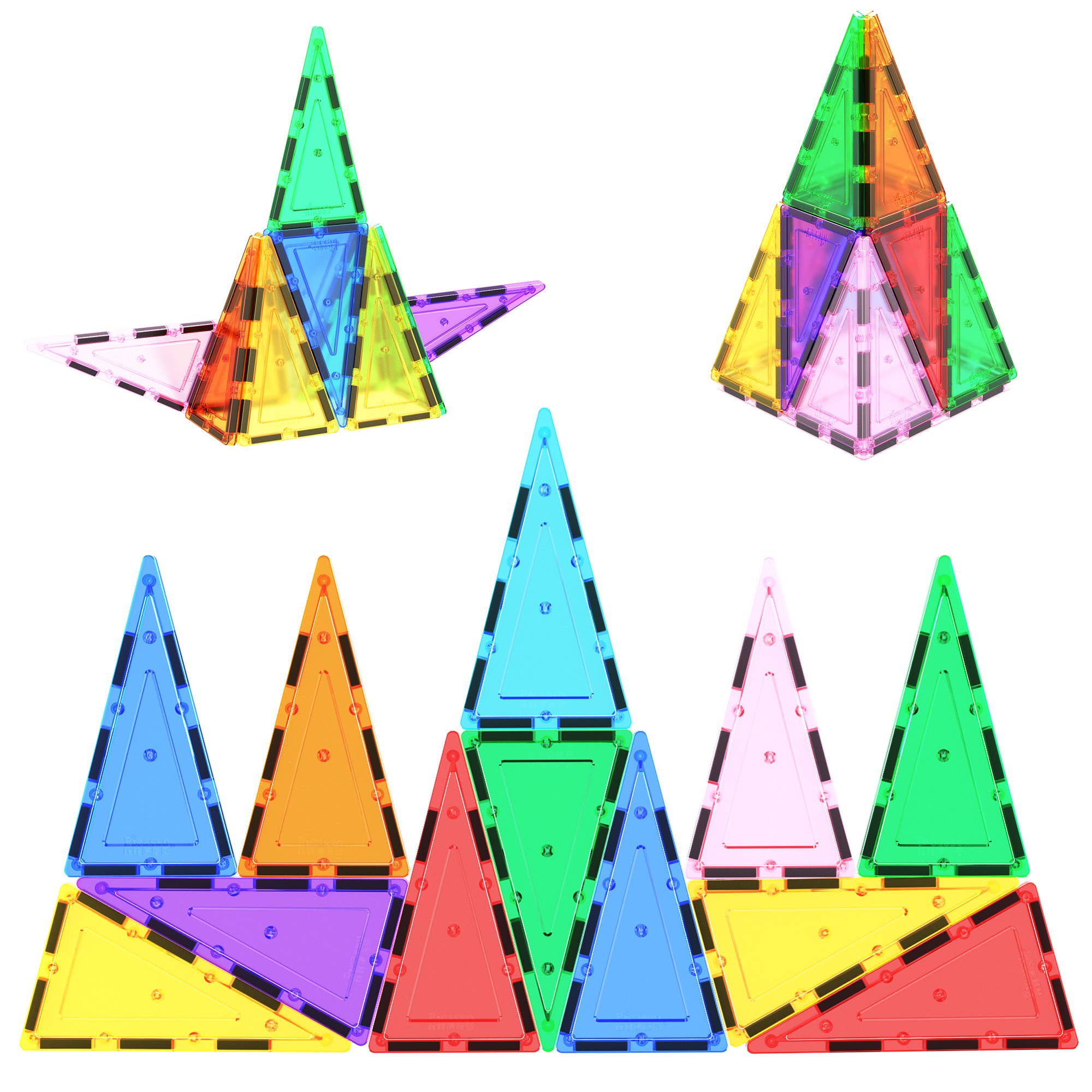 PicassoTiles - Wholesale Building Set - Kids - PicassoTiles 12pc Tall Triangle Magnetic Tile Set0