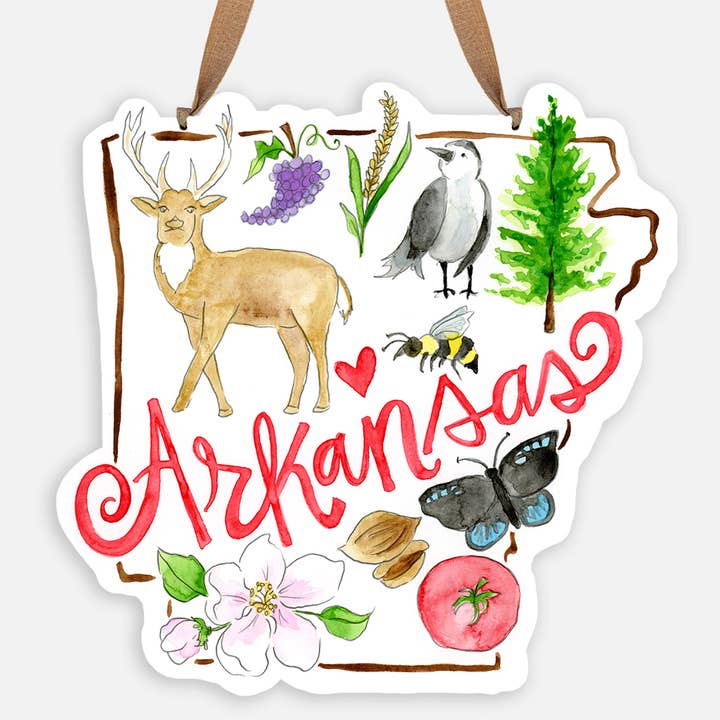 Arkansas Favorites Door Hanger for wholesale by Magnolia Creative Co.