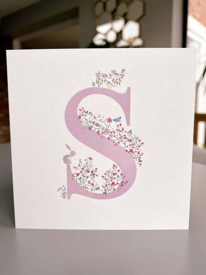 Initial S Card for wholesale by Liv & Draw