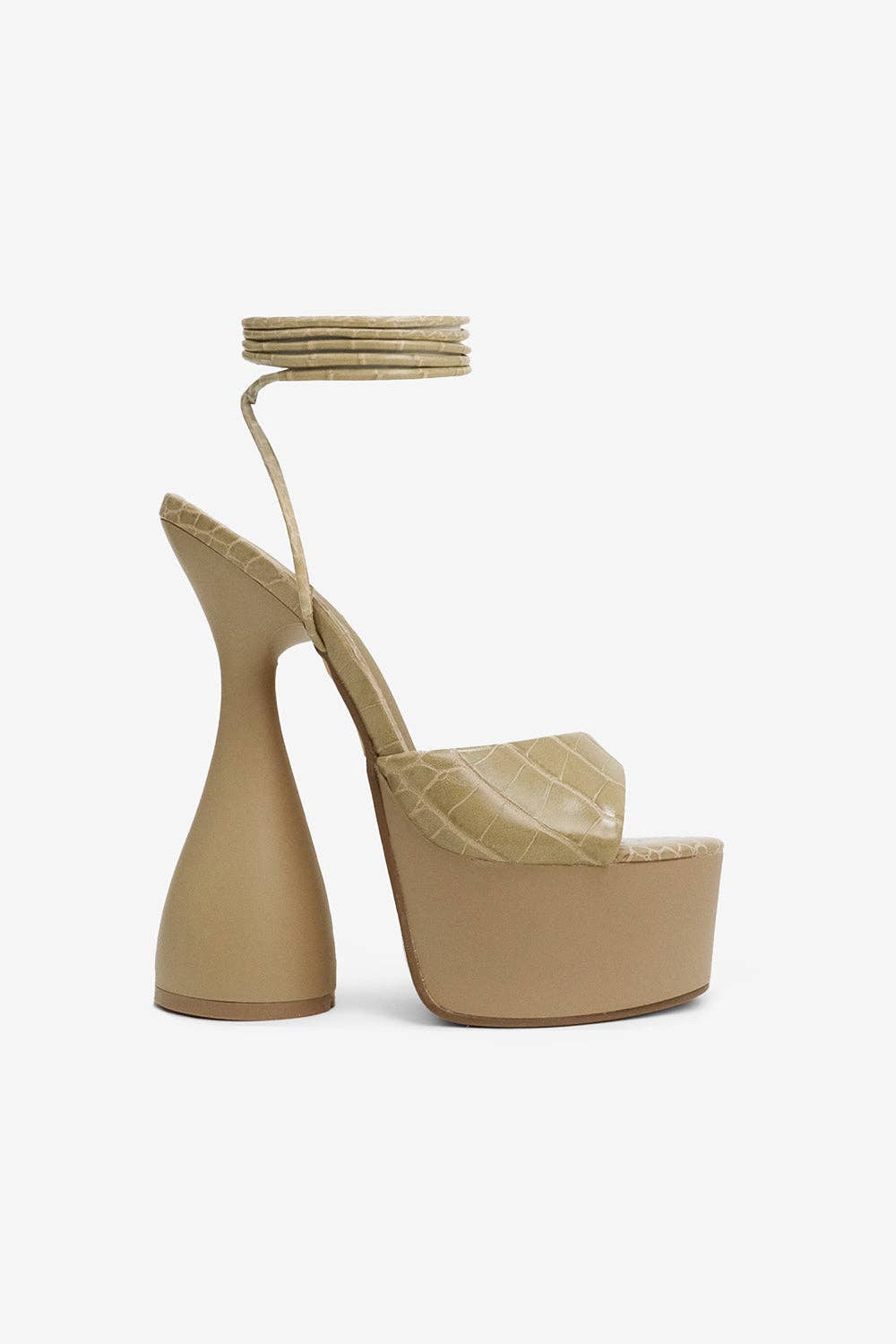 Lemonade Shoes - Wholesale Platform Heels - Women's - BITE ME - Sculptural Platform Heels w/ Ankle Ties0