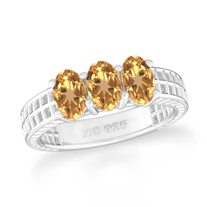 Naturlig ædelstens oval ring, sterlingsølv for engroshandel hos Nature Crafts