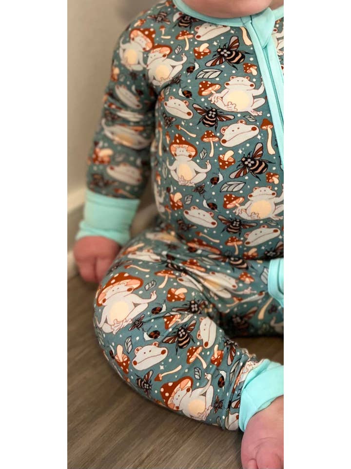 Sunshine Luckies - Vente Grenouillère – bébé - Pyjama zippé en bambou Toad-ally Zen4