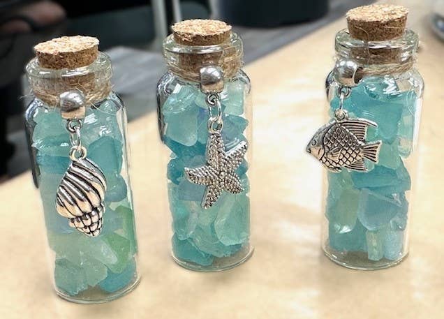 A SEAGLASS CREATION/SALTY SIGNS DESIGNS - Wholesale Pendant/Charm Necklace - Seaglass Charm Bottles - Stainless Steal Charms7