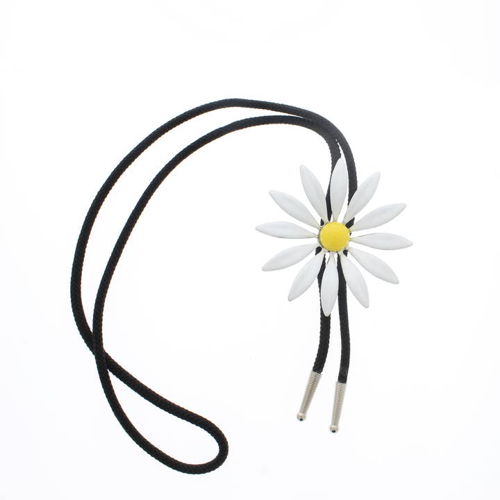HHH Designs - Venta al por mayor Collares con colgantes/abalorios - Corbatas esmaltadas tipo Daisy Bolo de 79 mm, puntas plateadas, fabricadas en EE. UU., cada una
