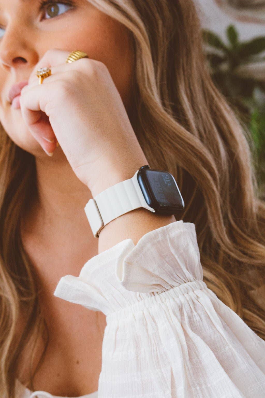 Shop Andi - Vente Bracelet de montre – femme - Bracelet de montre à boucle magnétique blanc chaud