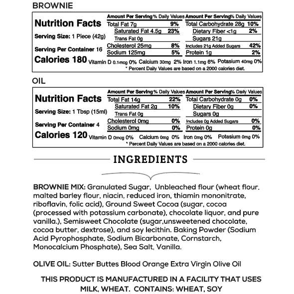 Sutter Buttes - Wholesale Brownie Mix - Blood Orange Brownie Baking Kit