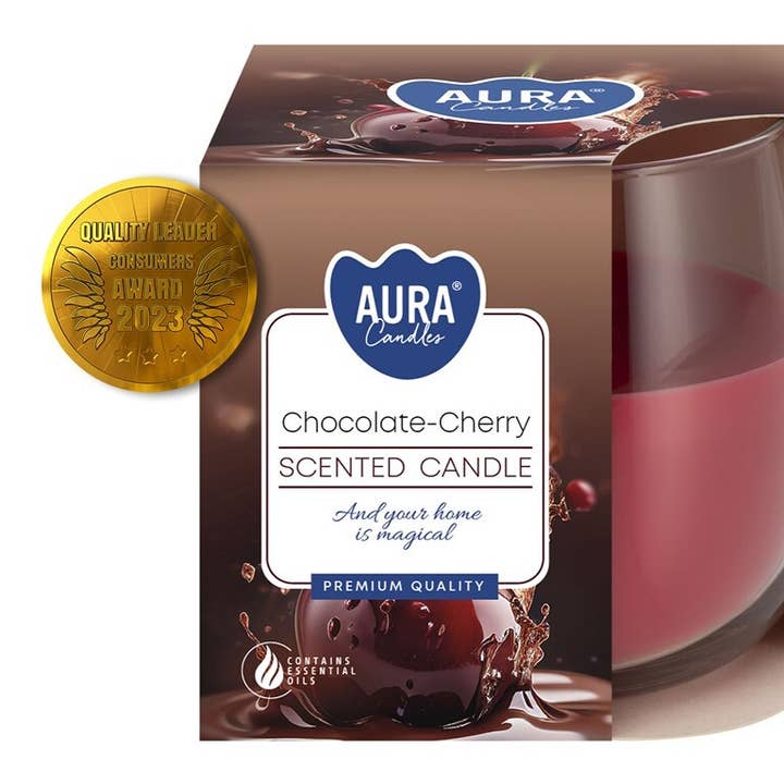 Glass Candle Choc/Cherry 24h (6 pcs) for wholesale by Esoterica Arte