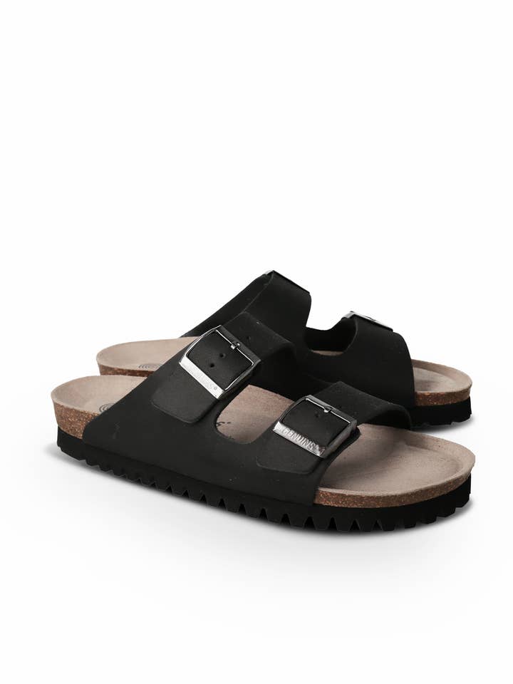 GENUINS - Wholesale Sandals - Men's - HAWAII OILED LEATHER BLACK