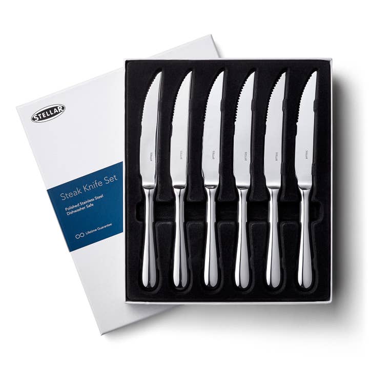 Stellar - Wholesale Knife Set - Stellar Kitchen, 6 Piece Steak Knife Set