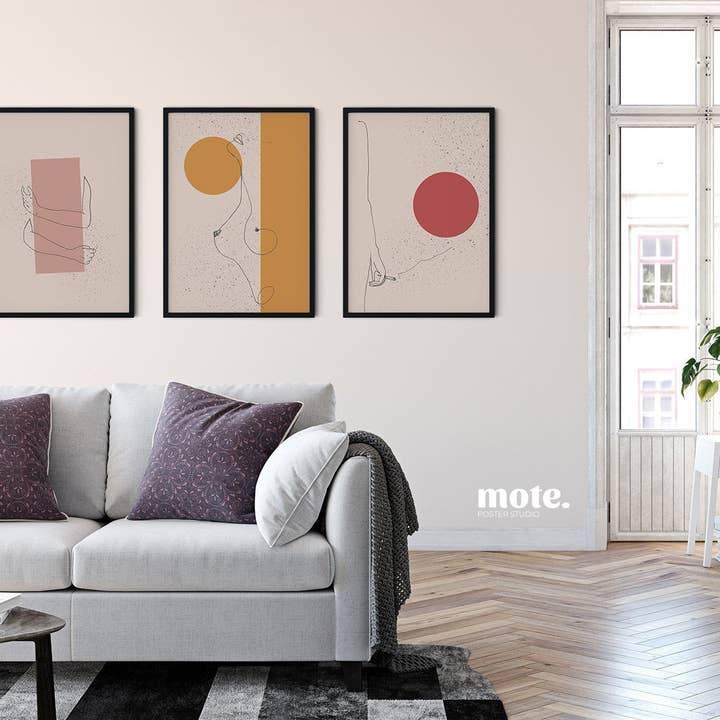 Virtual Hug | Climax | Fume | Line Art Print Set of 3 for wholesale by Sera/Lina