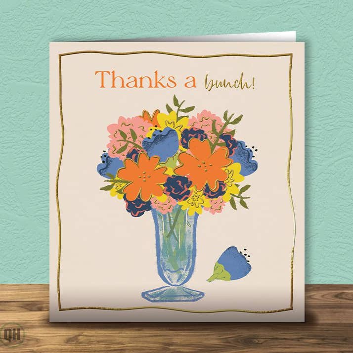 Tak en hel del! - Sjovt blomster takkort for engroshandel hos Quitting Hollywood