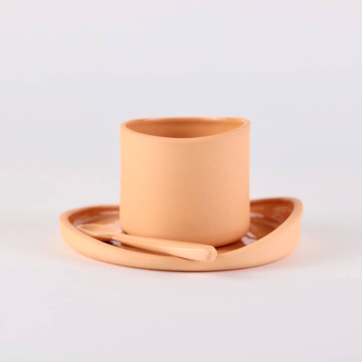 Orange Lavoro Espresso Cup Set 130ml - 4.5oz for wholesale by Houb Atelier