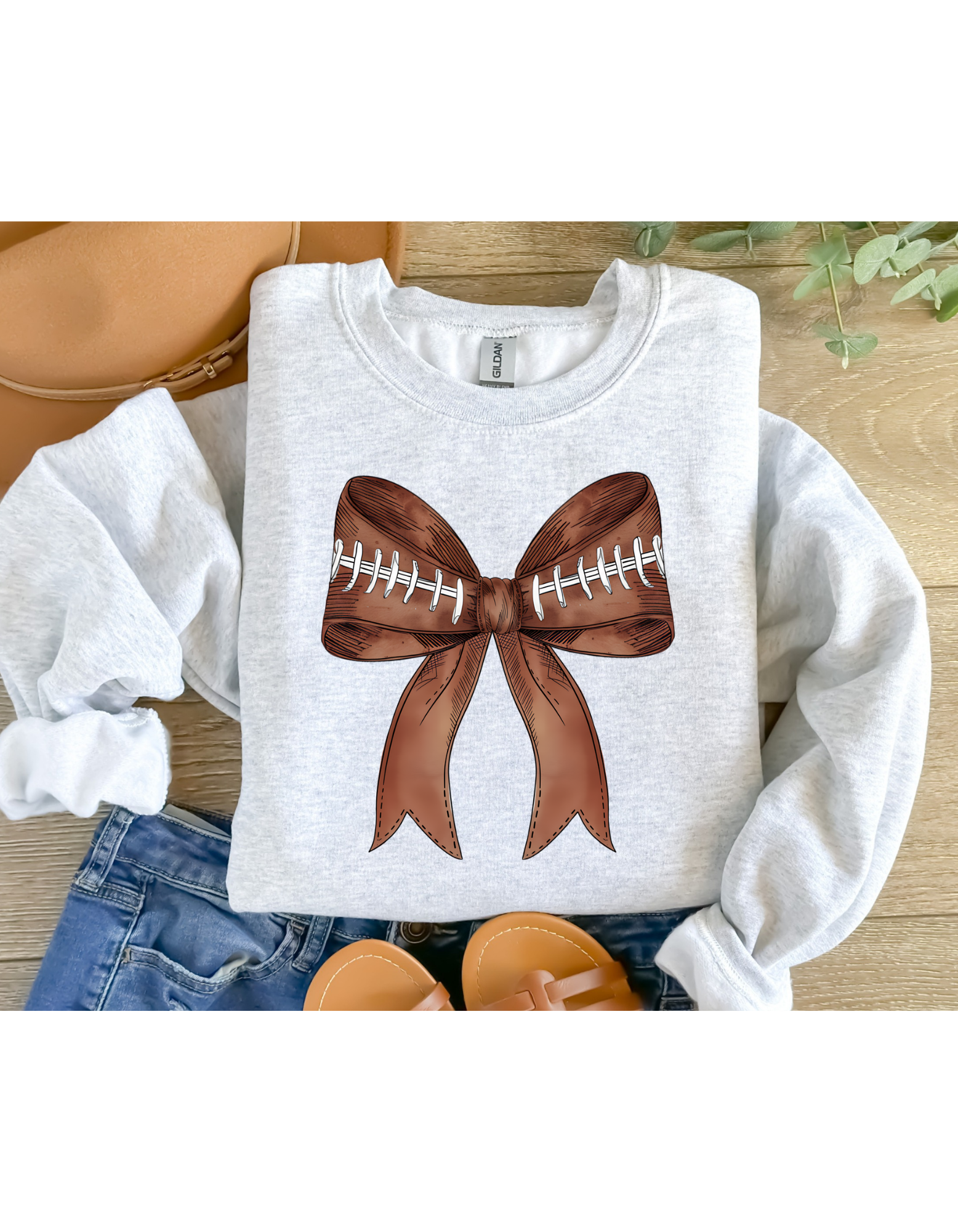 4 little hearts – wholesale Graphic sweatshirt – Women’s – Football preppy bow graphic sweatshirt / tee 3