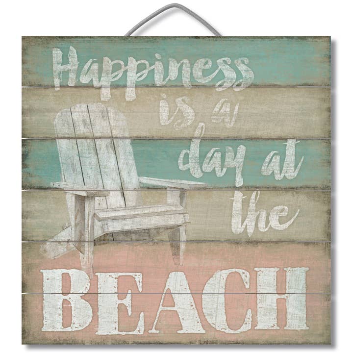 "Day at the Beach" Pallet Wood Sign 12 x 12 for wholesale by Conimar Promotions