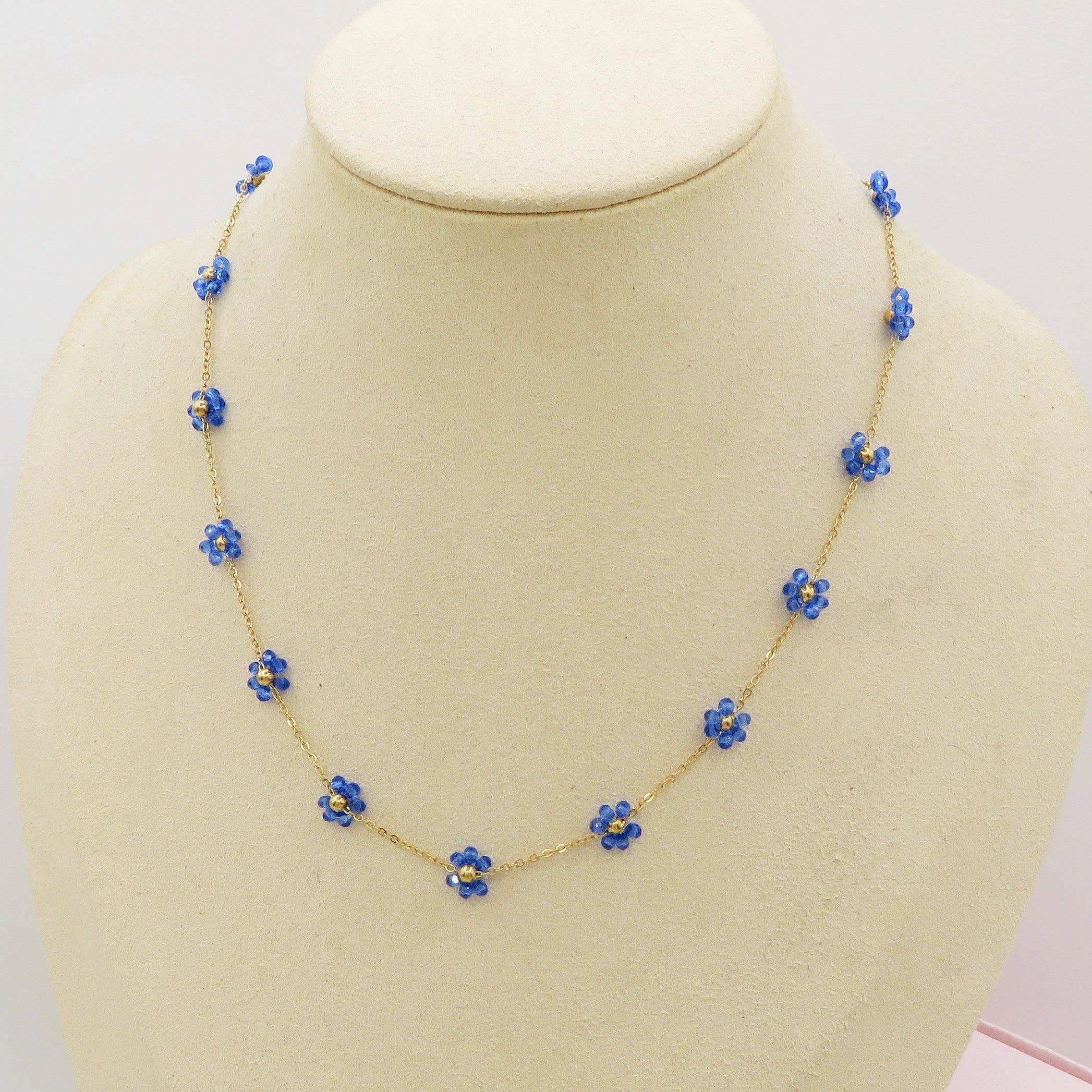 Daemon srls - Wholesale Pendant/Charm Necklace - DAISY ~ ACCIAIO INOSSIDABILE ~ Collana con fiori e cristalli20