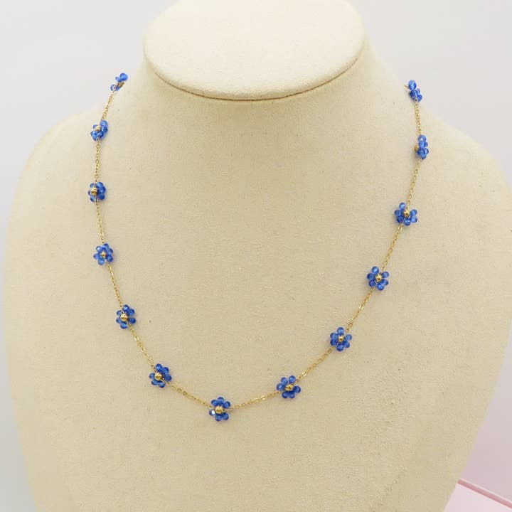 Daemon srls - Wholesale Pendant/Charm Necklace - DAISY ~ ACCIAIO INOSSIDABILE ~ Collana con fiori e cristalli20