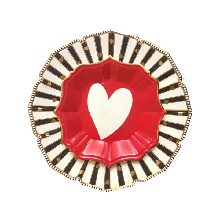 EID Creations - Wholesale Disposable Plate - 8 Love Dessert Plates Red1