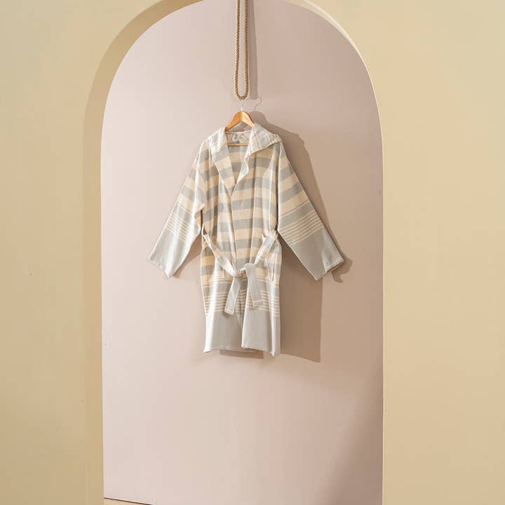 Kikoya - Wholesale Robe - Unisex - Bathrobe Turkish Cotton LightWeight Summer Hood Kimono Robe 27