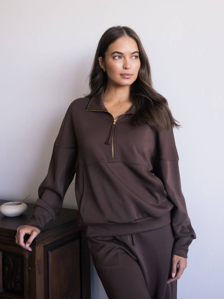 P. CILL - Venta al por mayor Sudadera - Mujer - Jersey con cremallera de modal en forma de mantequilla P. CILL28