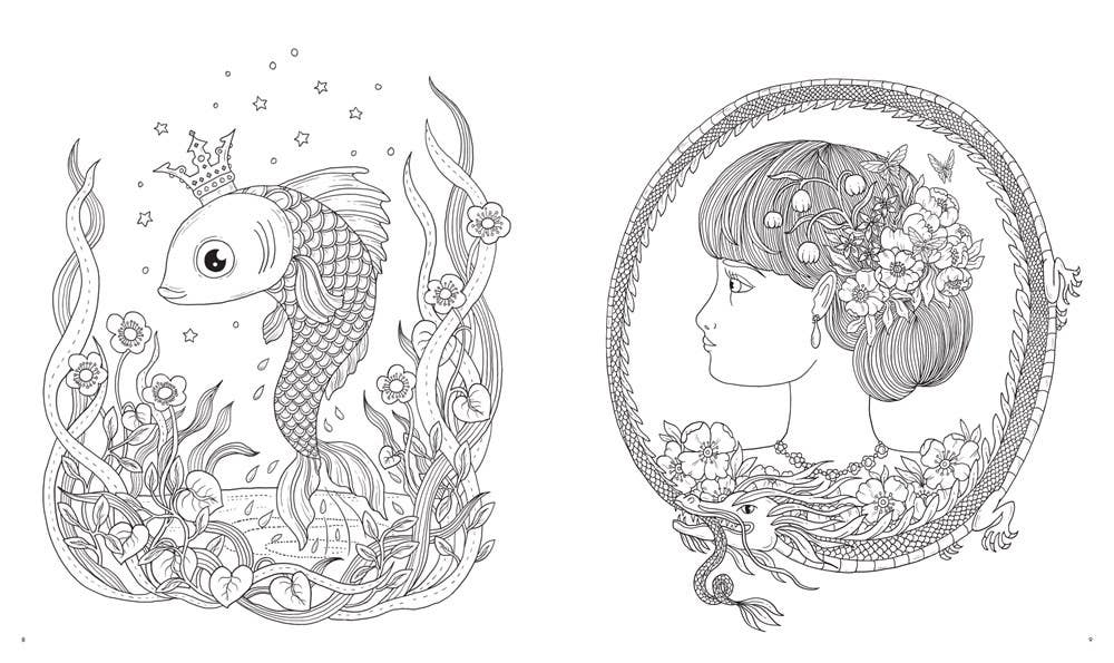 Gibbs Smith - Vente Livre de coloriage et d'activités pour adultes - Mondes de contes de fées3