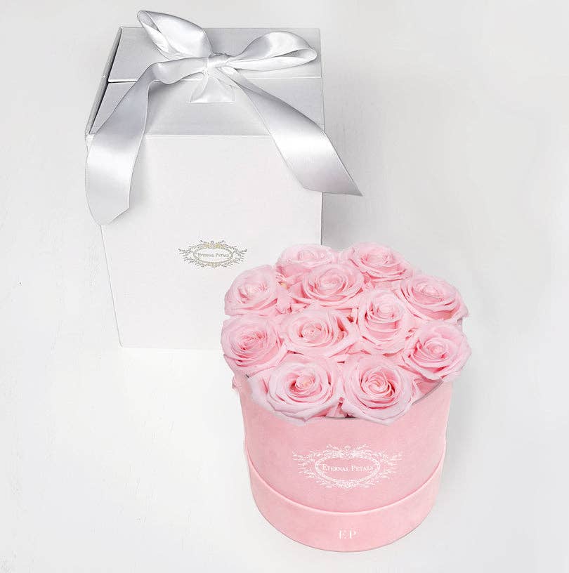 Eternal Petals - Venta al por mayor Flores artificiales - Rosa preservada de larga duración - Redonda rosa clara1