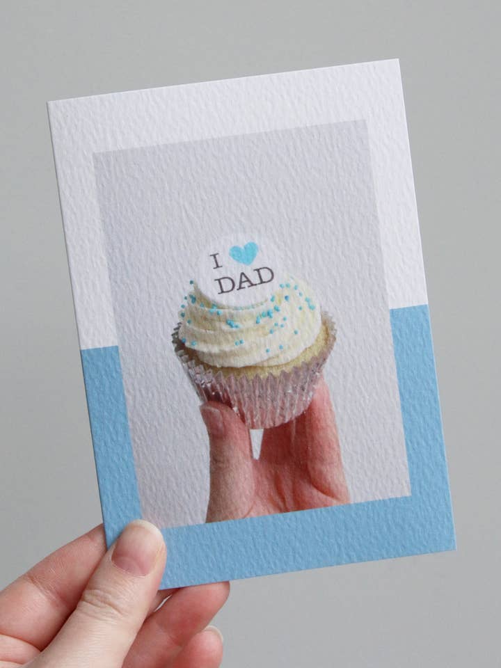 "I Heart Dad" Cupcake Photo Card for wholesale by Afternoon Crumbs