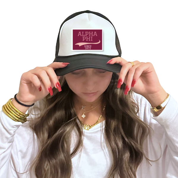 Sarahndipity Shop - Wholesale Trucker Hat - Women's - Sorority Trucker Hat w/ Patch - Collegiate Design23