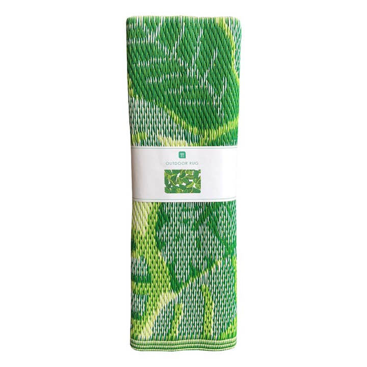 Talking Tables UK - Wholesale Area Rug - Green Tropical Palm Leaf Outdoor Rug