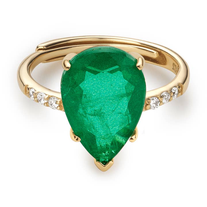 Envy- Emerald Drop Ring for wholesale by Fervor Montréal