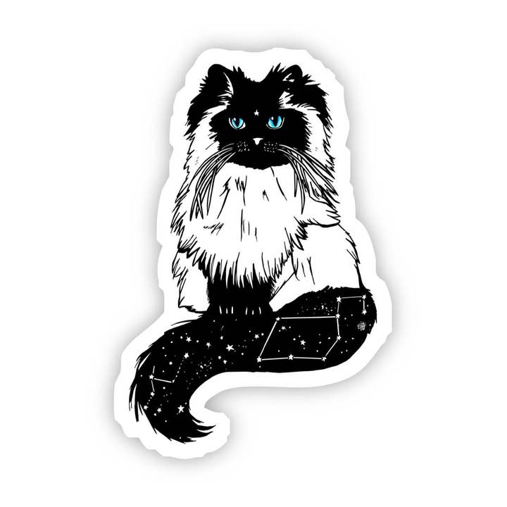 White Cat with Blue Eyes Sticker for wholesale by Big Moods