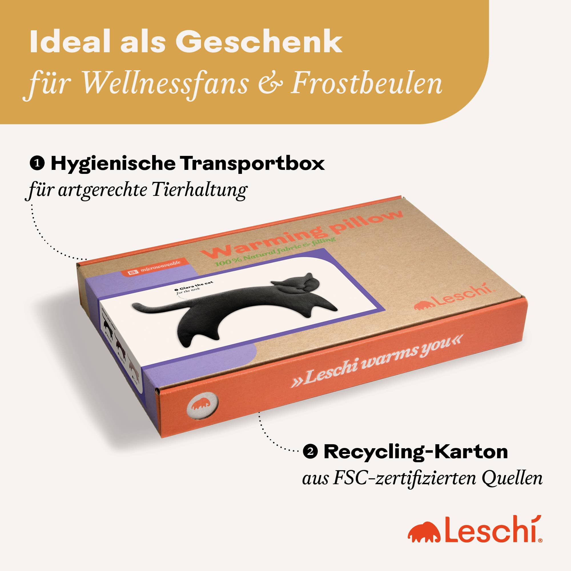 Leschi - Wholesale Verwarmingskussen - Organisch graankussen voor magnetron—warming nekverwarmer in kattenvorm4
