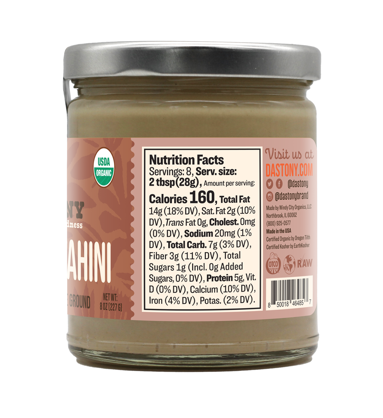Windy City Organics - Vendita all'ingrosso Burro di frutta secca - Burro di semi di sesamo crudo biologico (Tahini) - 16 oz2