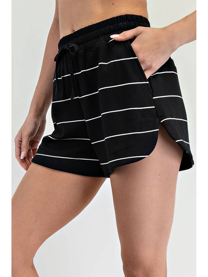 MODAL SCUBA STRIPE TULIP SHORT for wholesale by Rae Mode