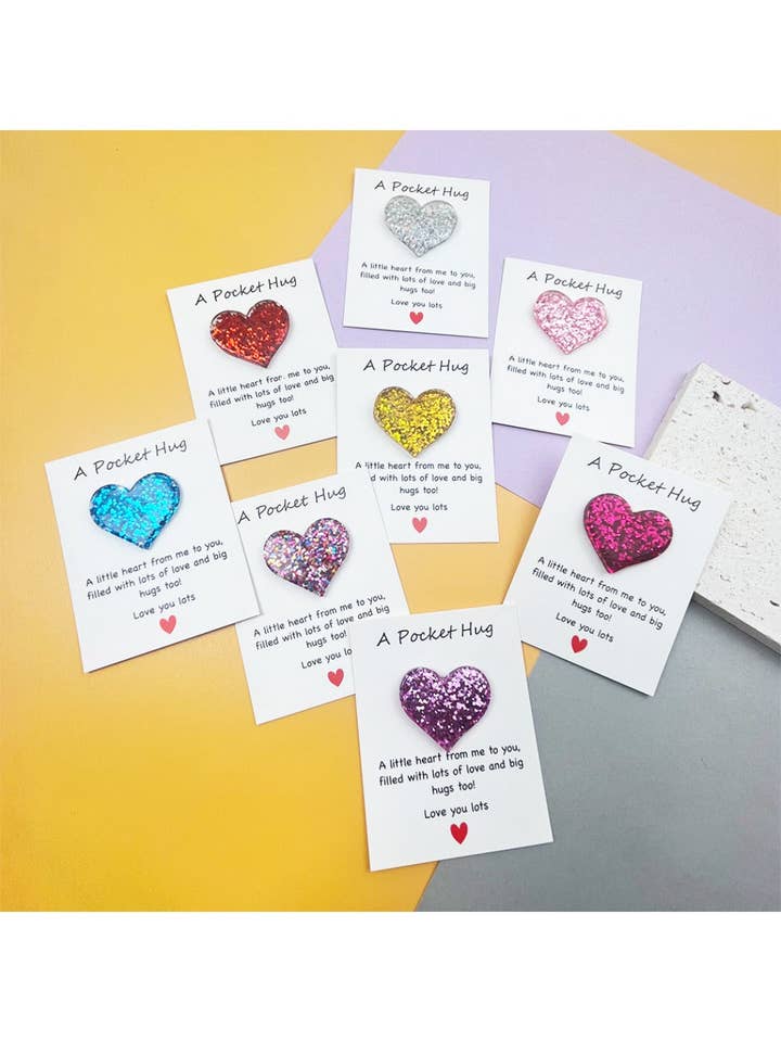 Taphug - Abrazo de bolsillo Corazón con purpurina para venta al por mayor de Magia Design