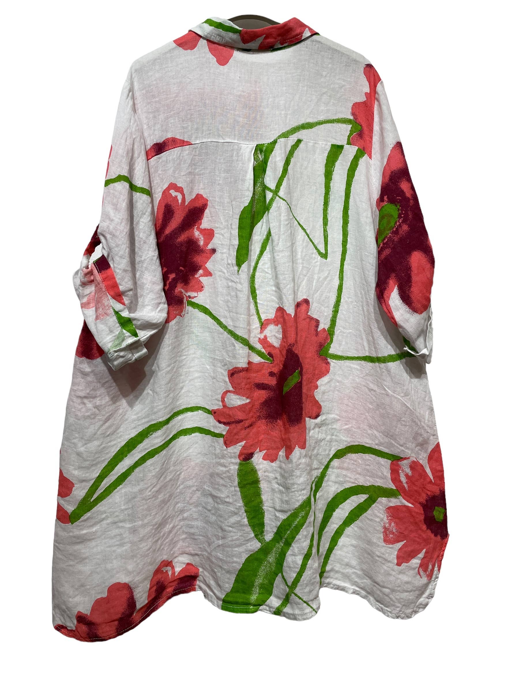 LINEN & COTTON HOUSE - Wholesale Button Down Shirt - Women's - 46102 FLORAL LINEN SHIRT9