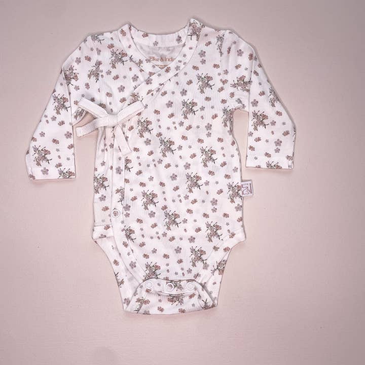 Elke & Indigo - Wholesale Bodysuit (non-footed) – Baby - Bamboo/Organic Cotton Kali Bodysuit - Vanilla Bouquet10
