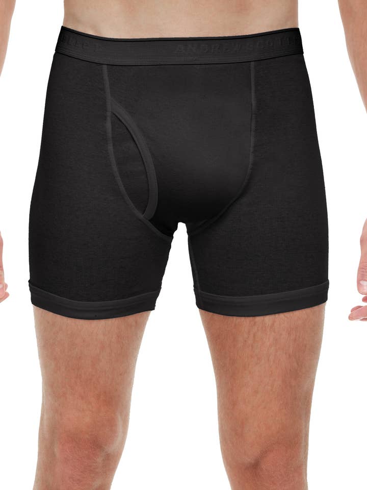 Men's 100% Cotton 1X1 Rib Boxer Briefs for wholesale by I-Wear Brands