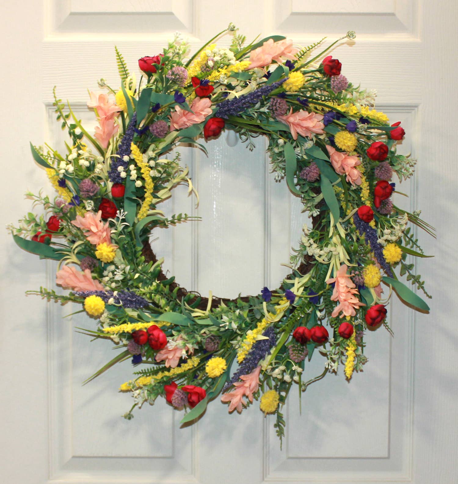 WORTH IMPORTS - Wholesale Wreath - 24" Spring Wildflower Wreath on Natural Twig Base2