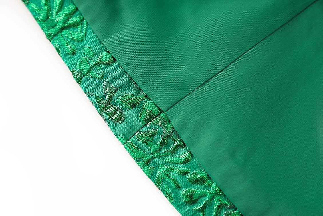 Vert Ensemble de costume jacquard luxueux vert élégant en vente sur Faire7