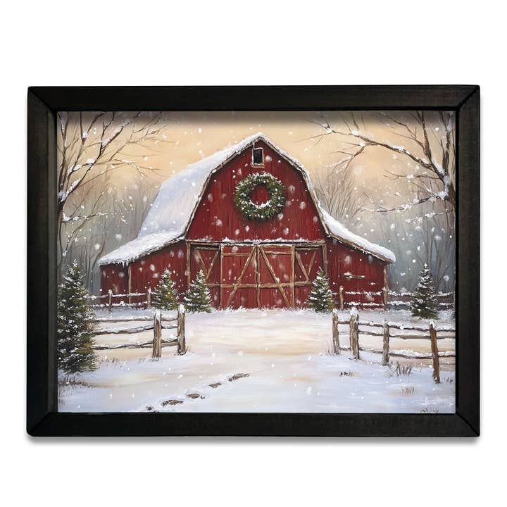 HMK1097 Moldura de Caixa Vermelha Neve por atacado de JanMichaels Art & Home