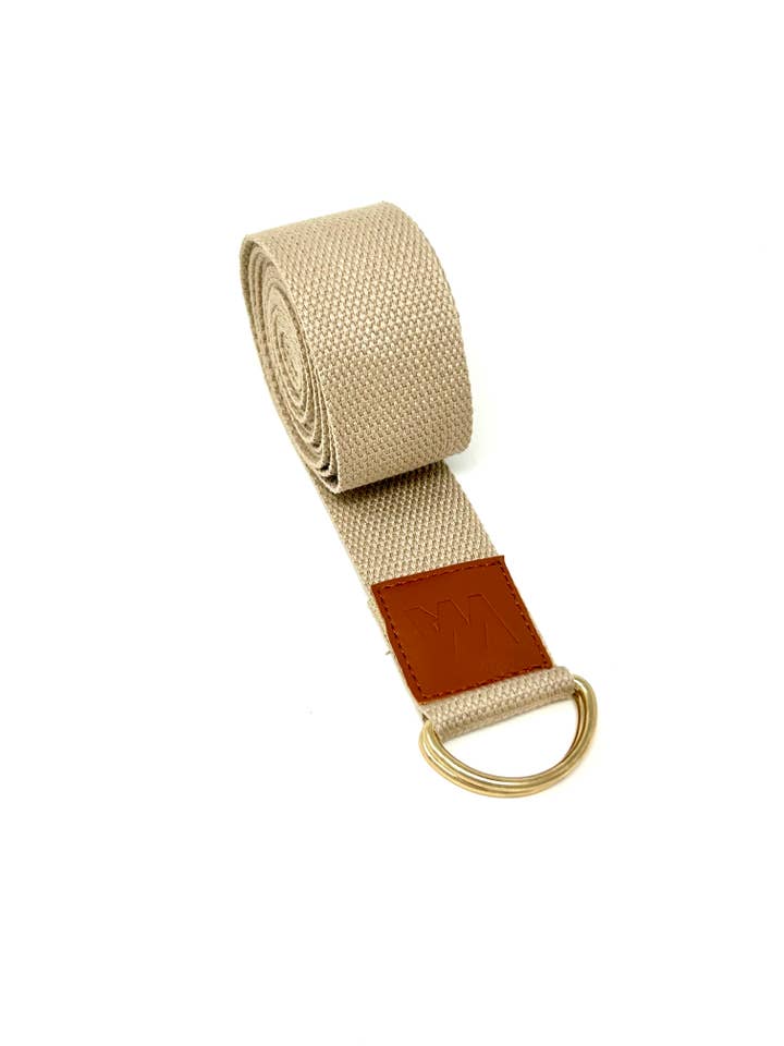 Eco Warrior Yoga Belt / Strap - Beige - Long - Sustainable for wholesale by warrioraddict