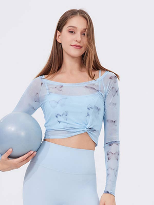 Flower Butterfly Two Pieces Sports T-shirt for wholesale by Crave by FW