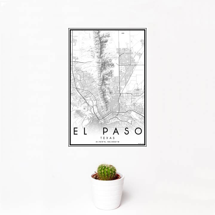 El Paso TX Imprimer Carte Classique pour la vente par JACE.design