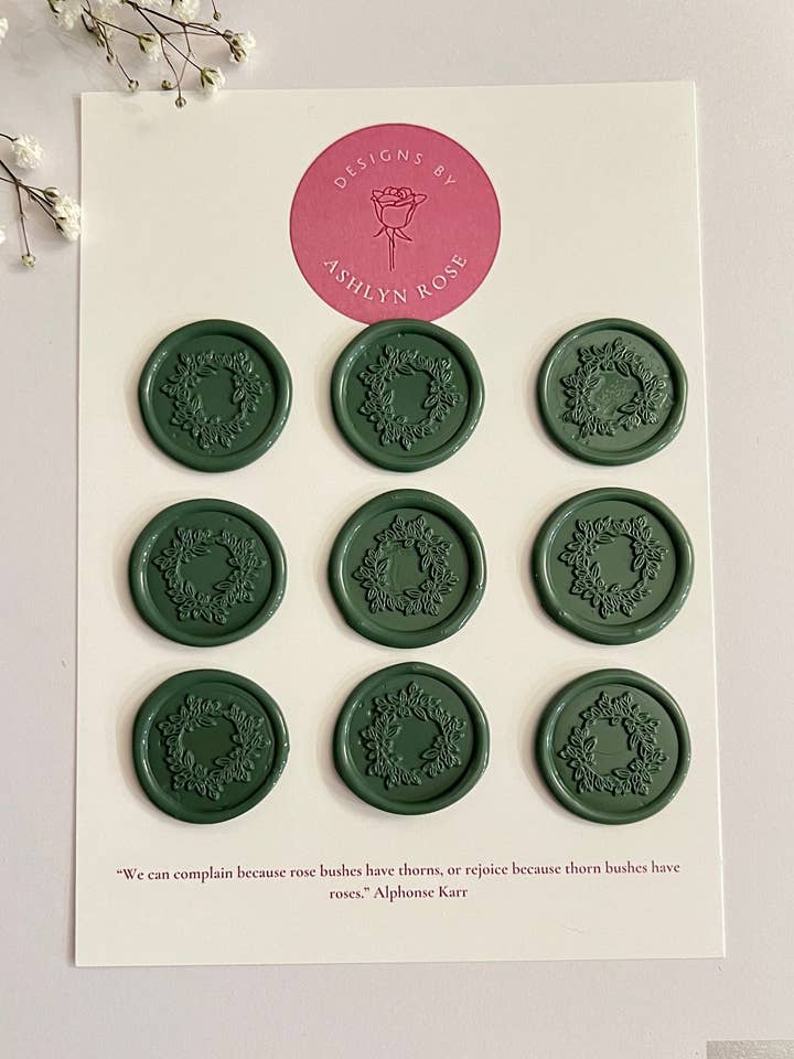 Wreath Wax Seal Stickers For Wedding Invitations for wholesale by Designs by Ashlyn Rose